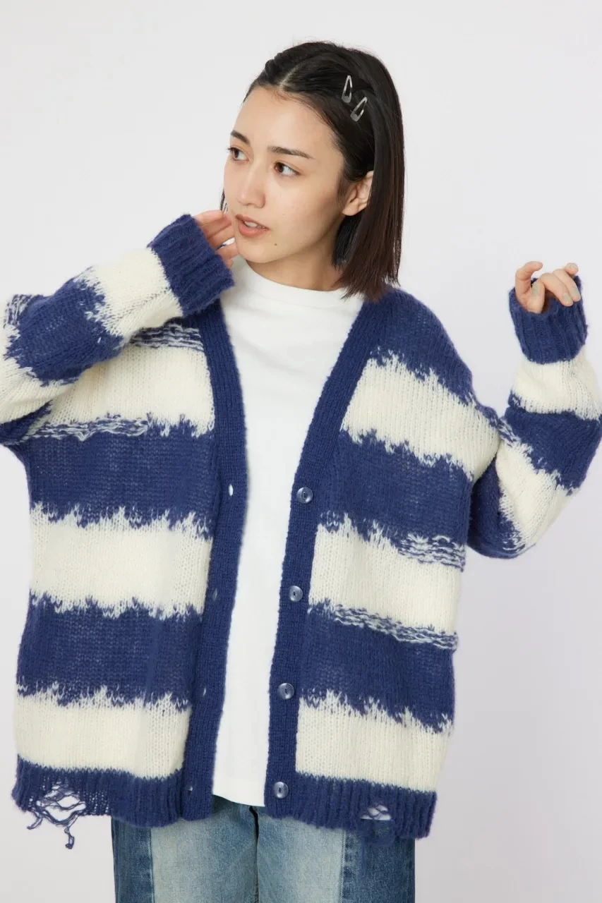 RODEO CROWNS WIDE BOWL Grunge Border Knit カーディガン