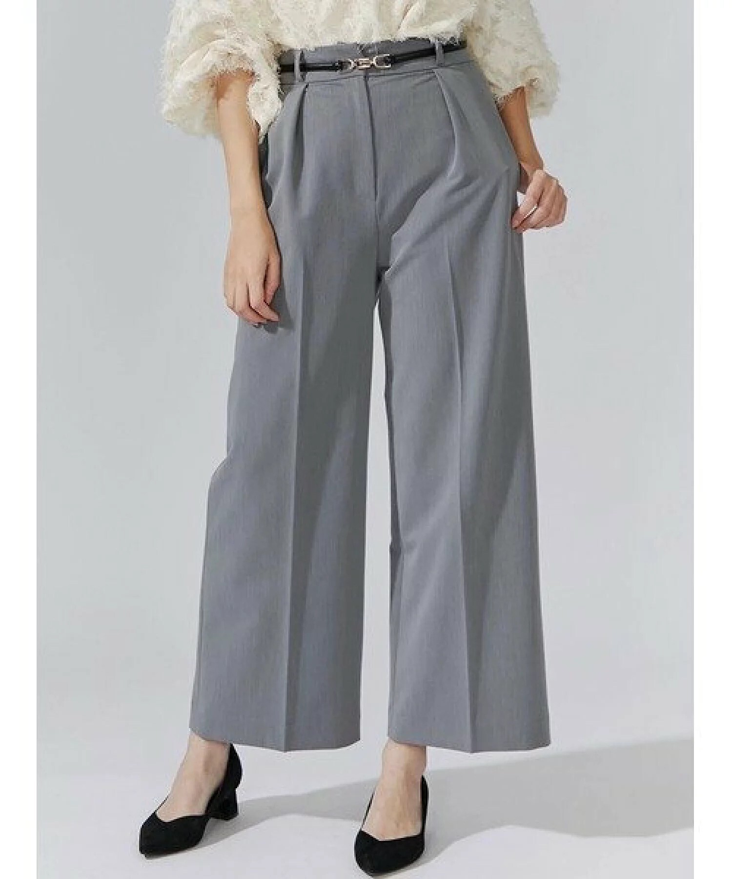 TONAL ベルト付タックワイドパンツ