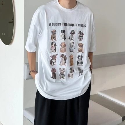 nugu puppyヘッドホン半袖Tシャツ