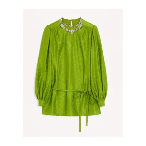 VALENTINO プリュス ドゥ ポワ エンブロイダリー シルクリネンジャカード トップ