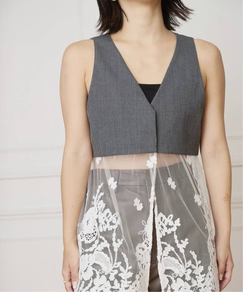 IENA BOUCLE チュールレースノースリーブベスト