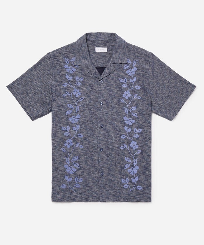 Saturdays NYC Canty Embroidered Linen Gauze Ss Shirt
