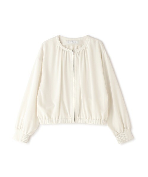 NATURAL BEAUTY BASIC ノーカラーギャザーブルゾン