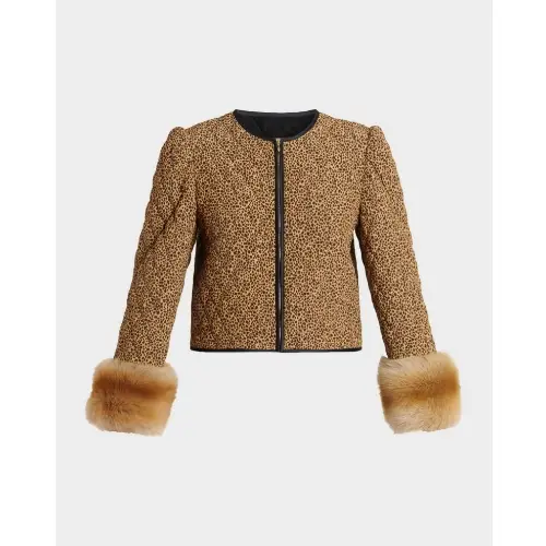 VALENTINO Quilted Spotted Silk Jacket