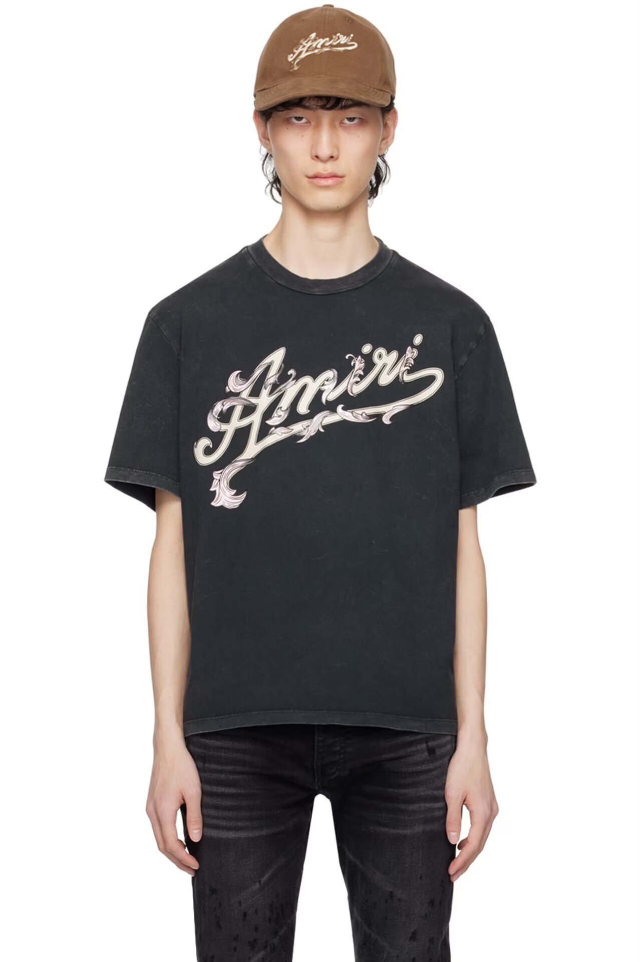 AMIRI ブラック Filigree Tシャツ