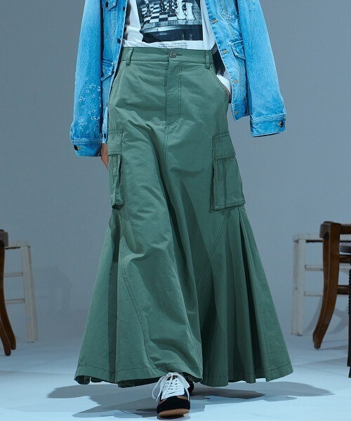 DOUBLE STANDARD CLOTHING グログラン撥水カーゴスカート