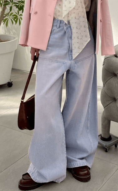 Lily Brown ダブルニーカーブワイドデニムパンツ