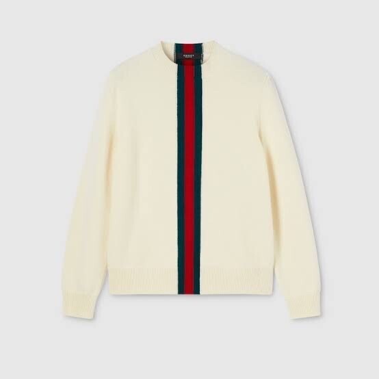 GUCCI ウェブ インタルシア付き ウールニット セーター