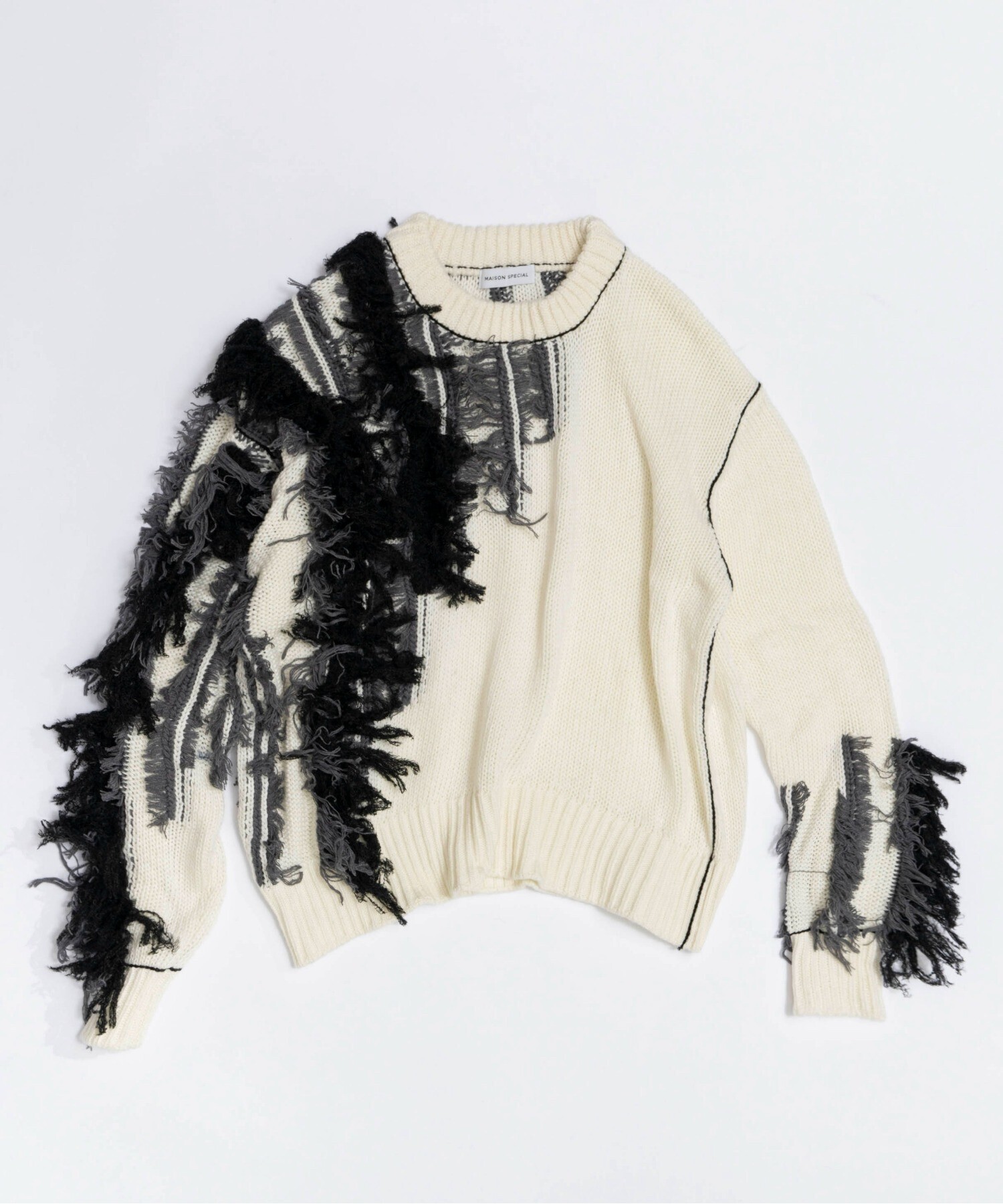 MAISON SPECIAL Random Cut Fringe Knit