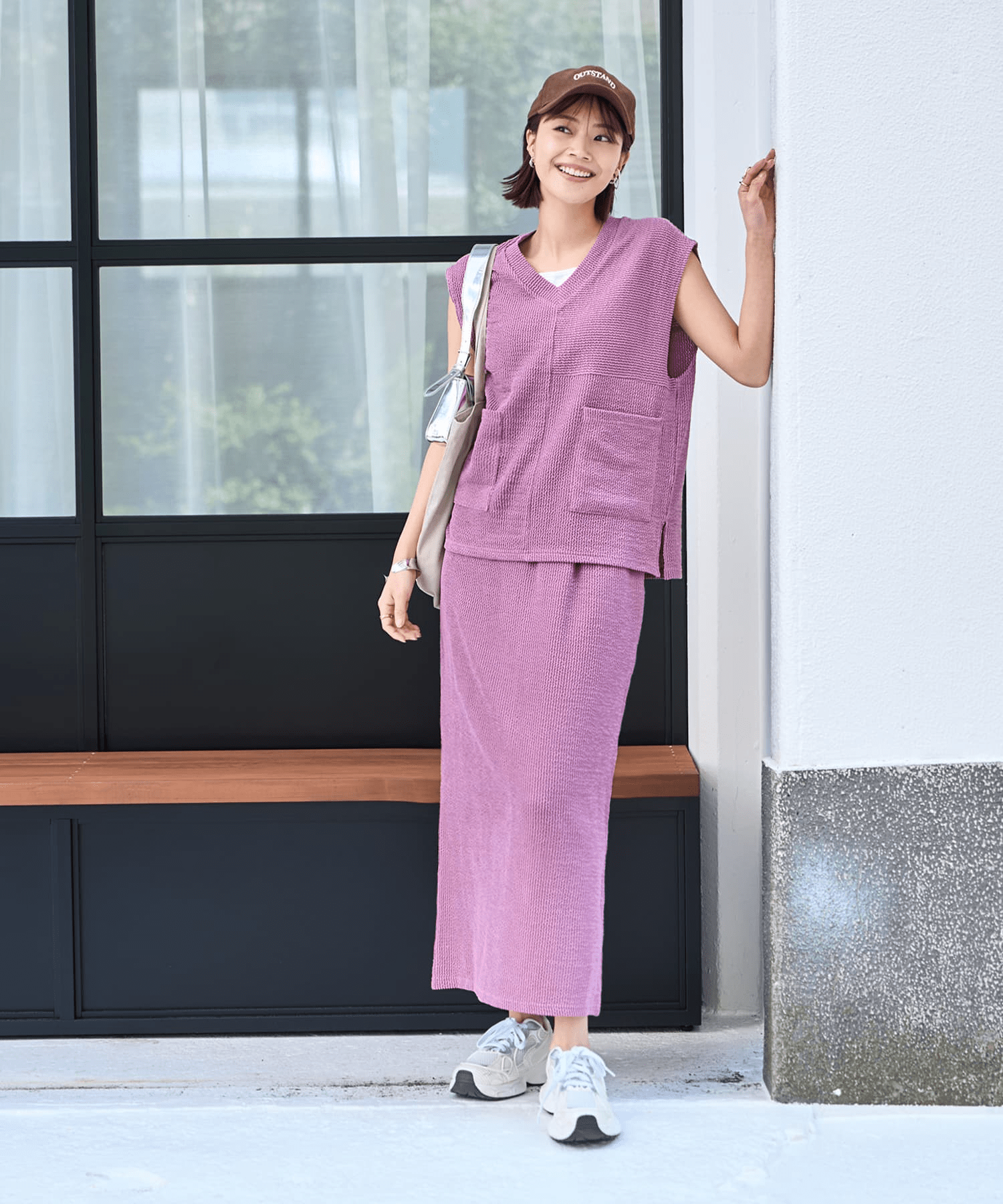 STYLE DELI 【LUXE】ストライプ状フリルのカットソーセットアップ