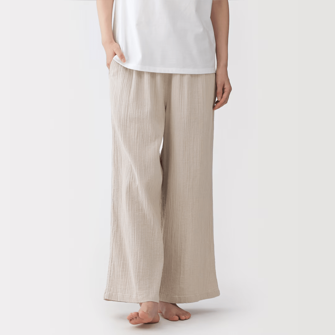 無印良品 楊柳ガーゼ　ロングパンツ
