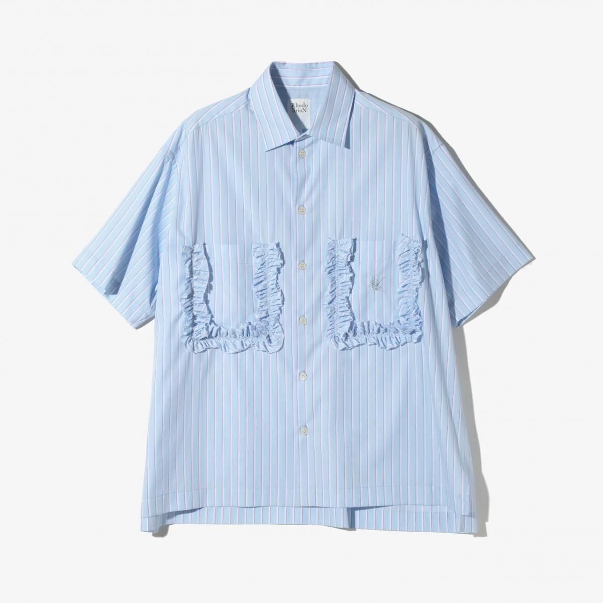 RHODOLIRION FRILL POCKET SHIRT - STRIPE