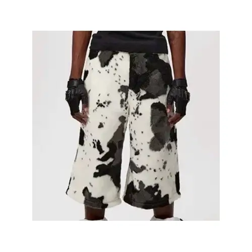 Fourth3ex Summer Eco-Faux Fur Cow Print Shorts