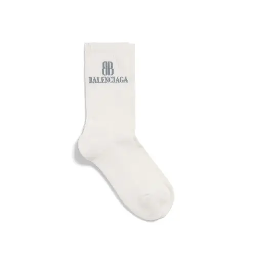 Balenciaga Nano BB ソックス ホワイト/ブラック コットン混紡