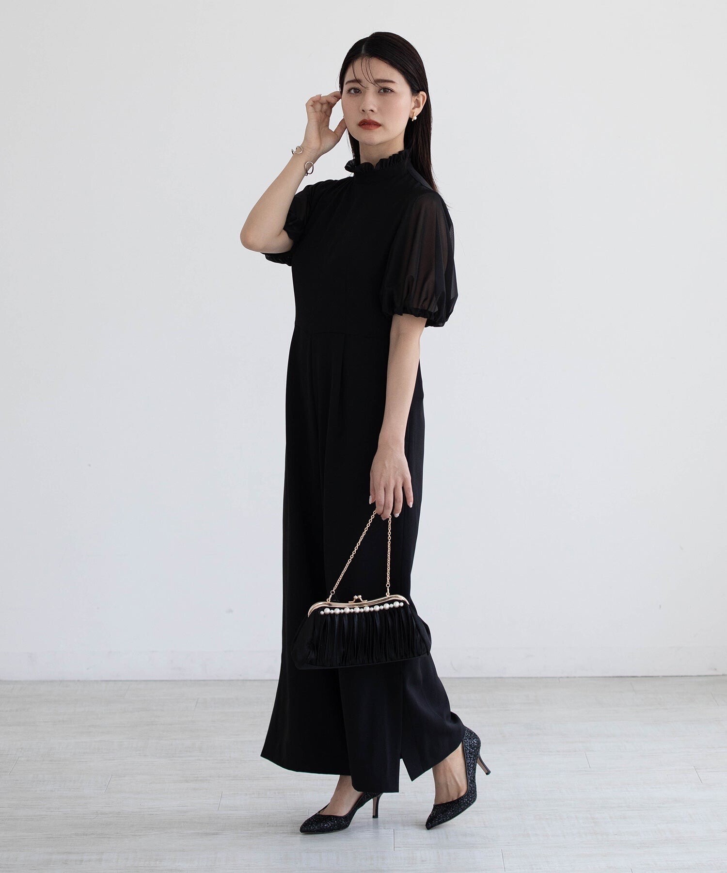 Sirin 【シフォン袖】ドッキングオールインワン