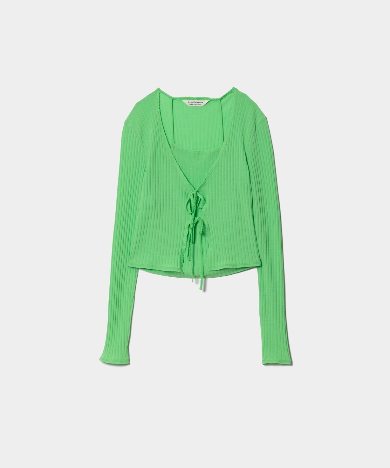 beautiful people sheer rib jersey cardigan top
