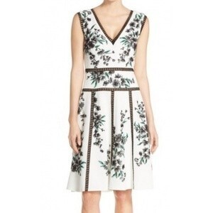 TADASHI SHOJI Textured Jacquard Fit & Flare Dress