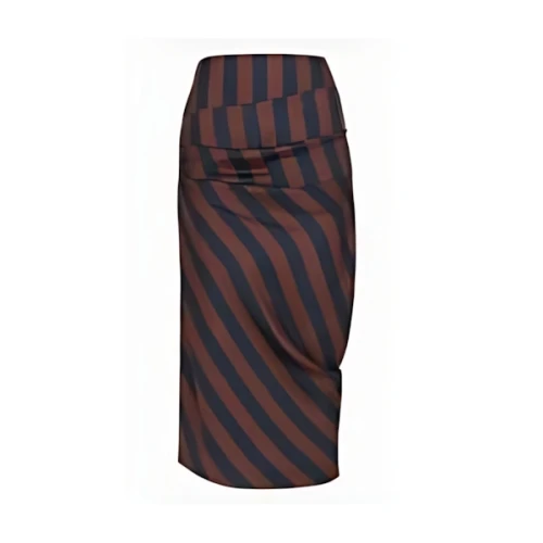 FENDI Brown Pequin silk skirt