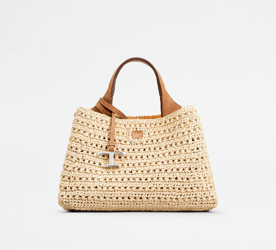TOD'S ラフィア＆レザー バッグ マイクロ