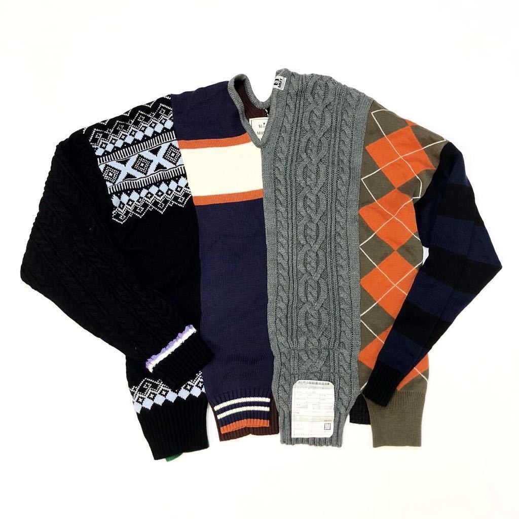 Maison Mihara Yasuhiro メゾン ミハラ ヤスヒロ スリーブ コントラスト パネル ジャンバー ウール ニット