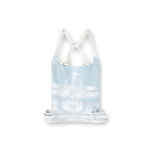 DIESEL Open-back top in coloured satin denim