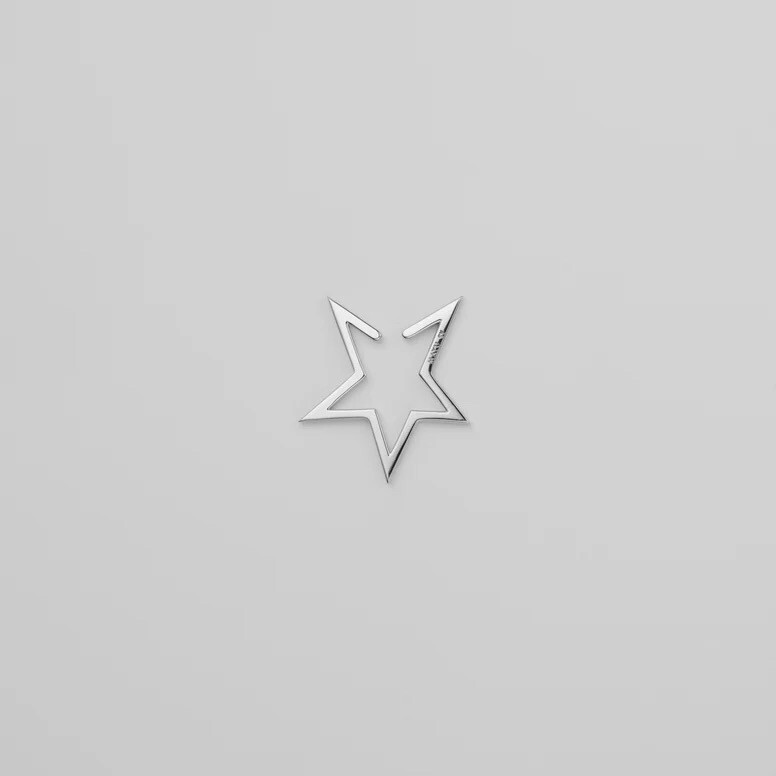 MAYU Hoop star earcuff (middle/silver)