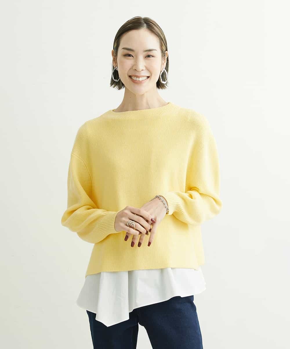 Michel Klein [ドラマ着用]インナー付きパフスリーブニット