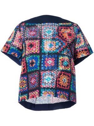 sacai patchwork quilted T-shirt