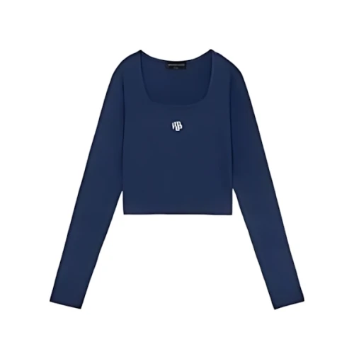 muah muah SQUARE NECK CROP LONG SLEEVE