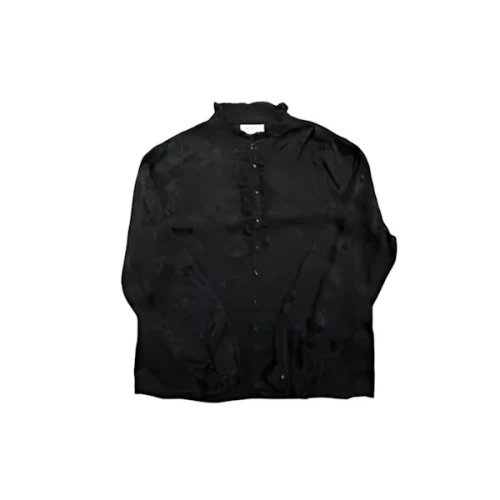 SAINT LAURENT シルク フリルフローラルシャツ