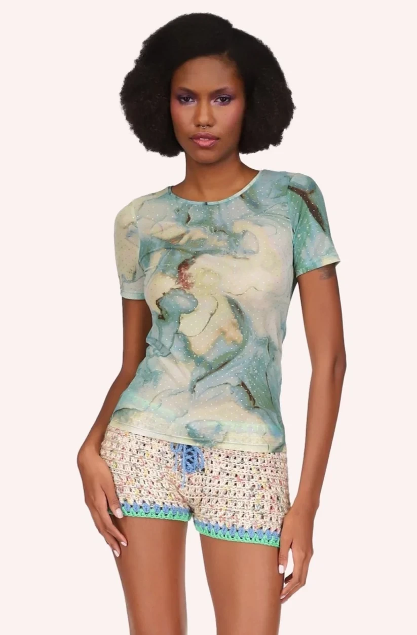 ANNA SUI Cosmos Mesh Top