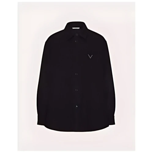 VALENTINO ラバーコーティング Vディテール テクニカルウール シャツジャケット