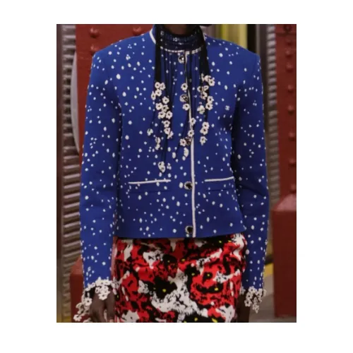 CHANEL ジャケット - ミックス ファイバー、コバルトブルー & ホワイト
