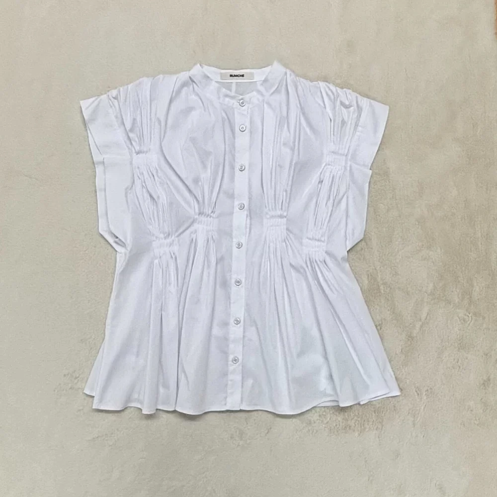 RUMCHE Cotton Bundled Tuck Blouse