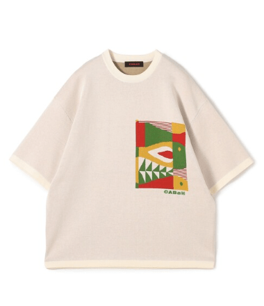 CABaN フィッシュジャカード ハーフスリーブプルオーバー