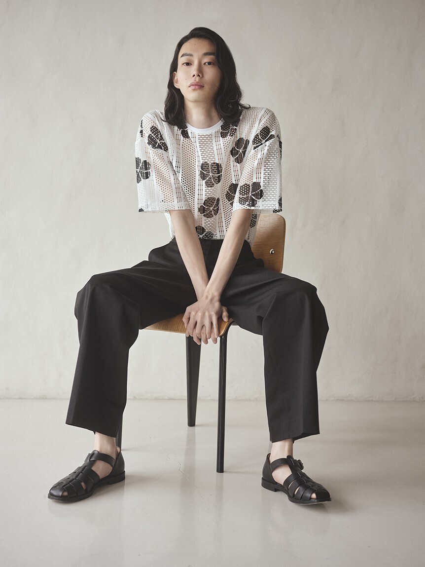 SOFTHYPHEN PATTERNED LACE BIG TEE