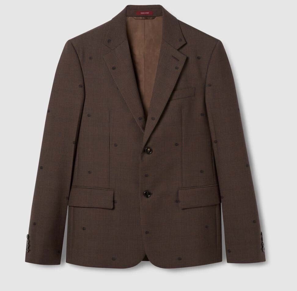 GUCCI GG houndstooth wool jacquard jacket