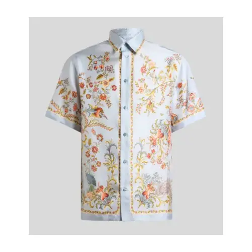 ETRO フローラ＆ファウナ エンジニアードプリント オーバーサイズ シルク シャツ