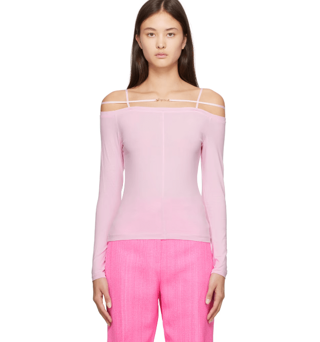 JACQUEMUS Le Papierコレクション ピンク Le T-Shirt Sierra 長袖トップス