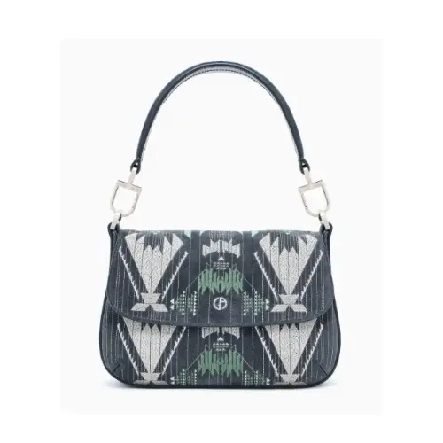 ARMANI ラ プリマ ソフト バッグ 刺繍入りスエード スモール