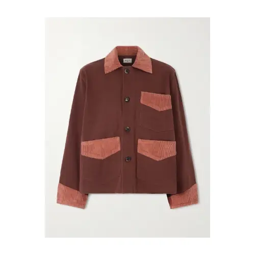 BODE Corduroy-trimmed cotton-twill jacket