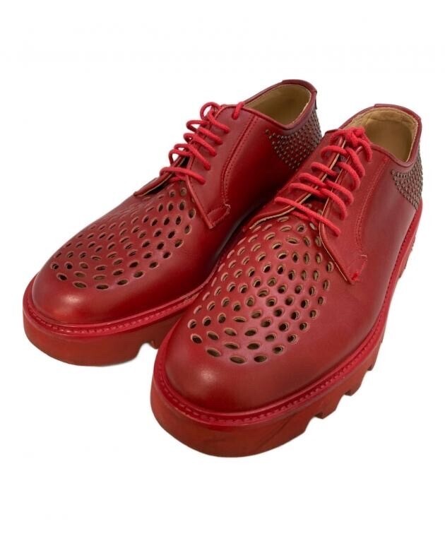 EMPORIO ARMANI カットワークスタッズレザーシューズ　X4C437