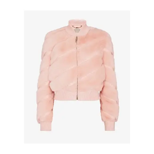 FENDI Pale pink mink bomber jacket