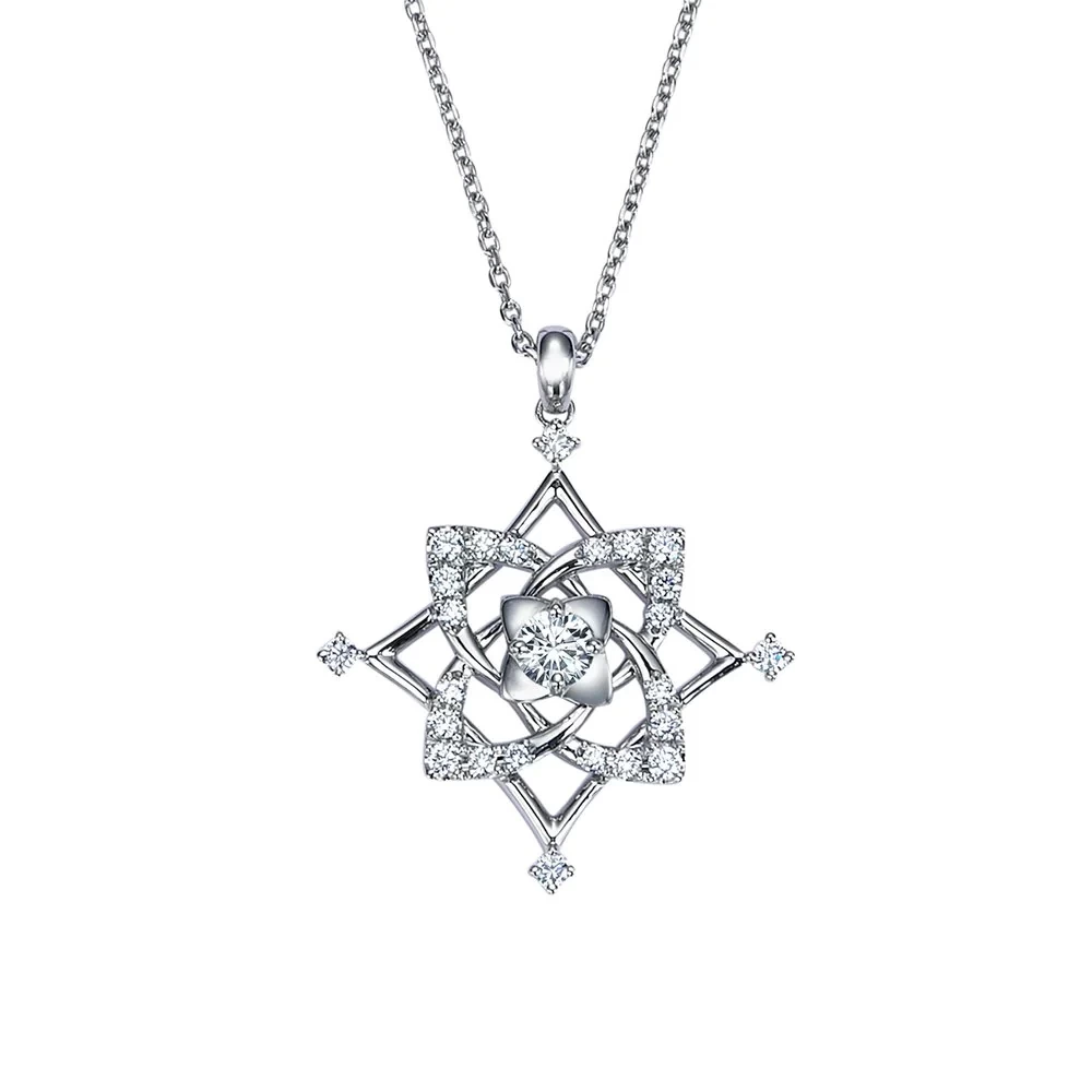 Royal Asscher シーリング プラチナ ダイヤモンドペンダント