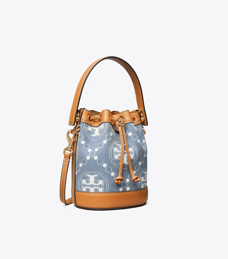 Tory Burch Tモノグラム デニム ミニバケットバッグ