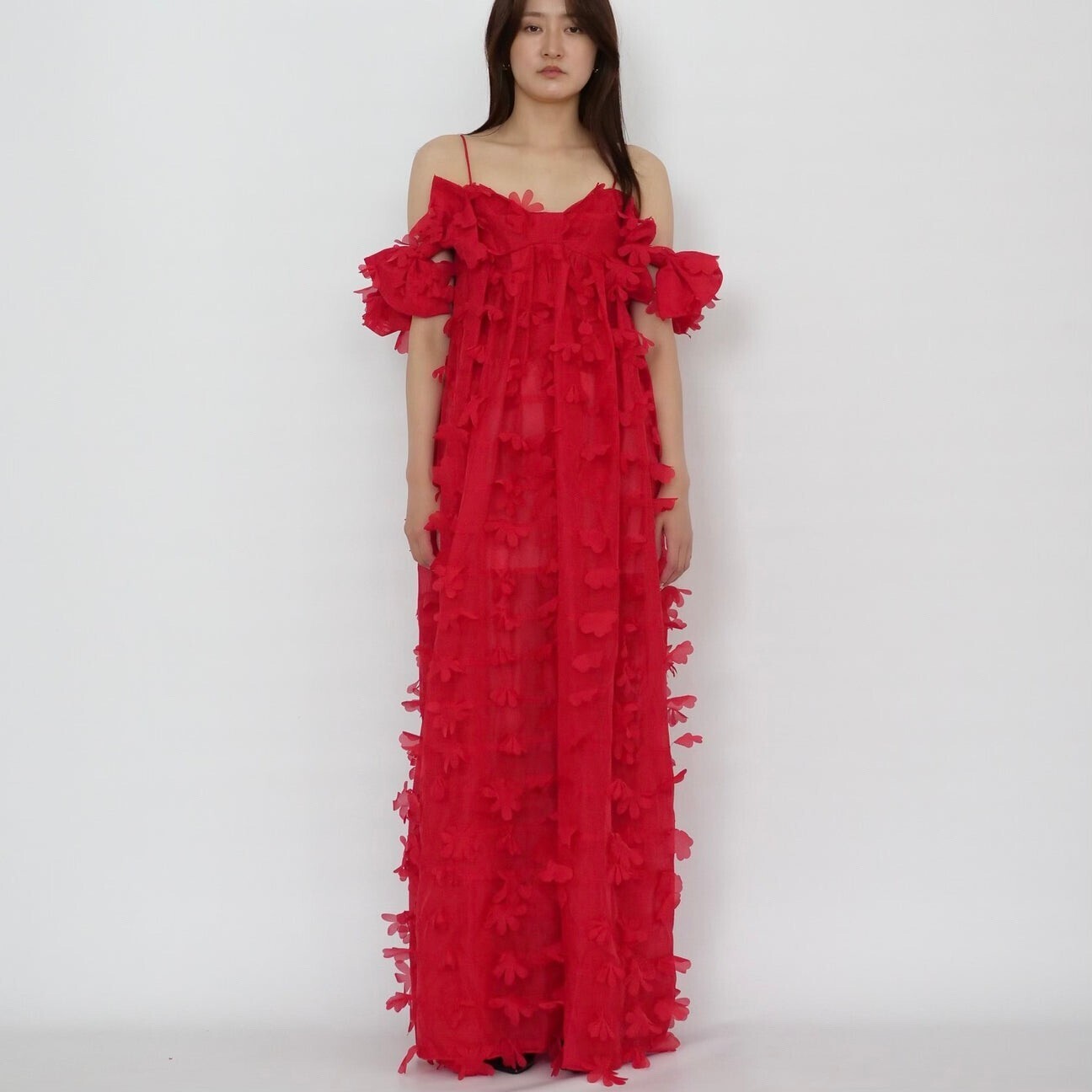SUSAN FANG BOW MAXI DRESS (RED)