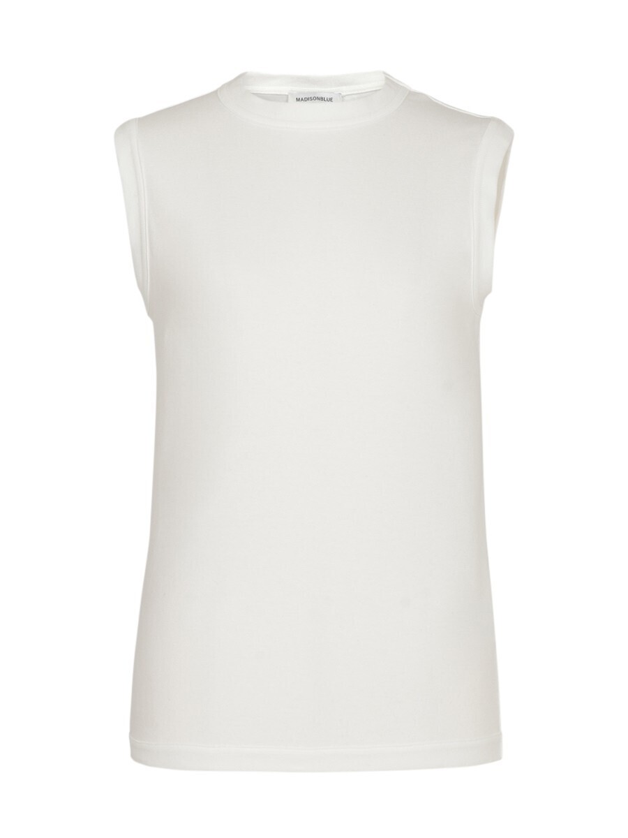 MADISONBLUE CREW NECK SLEEVELESS TEE