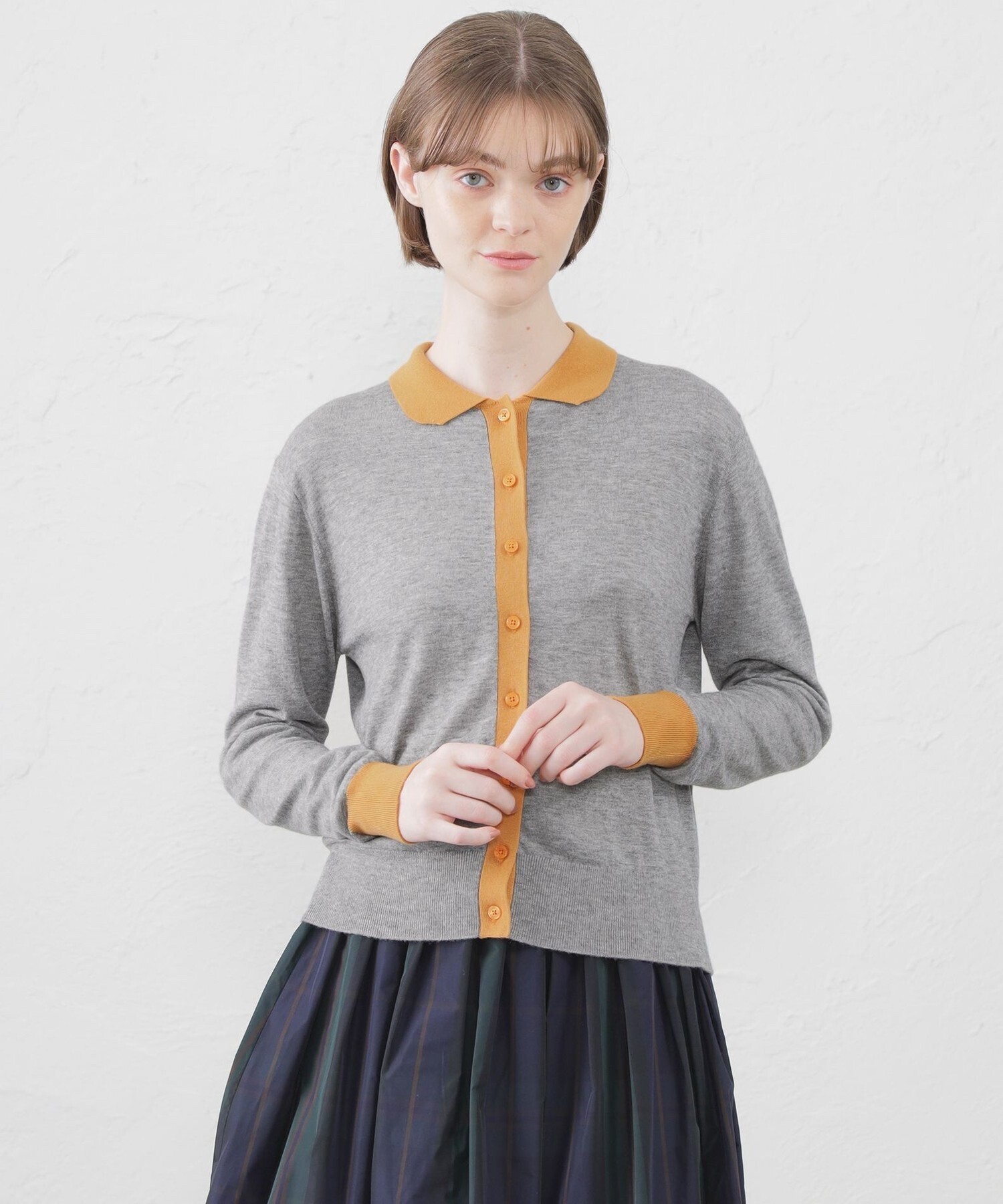 MACKINTOSH PHILOSOPHY バイカラーニットポロカーディガン