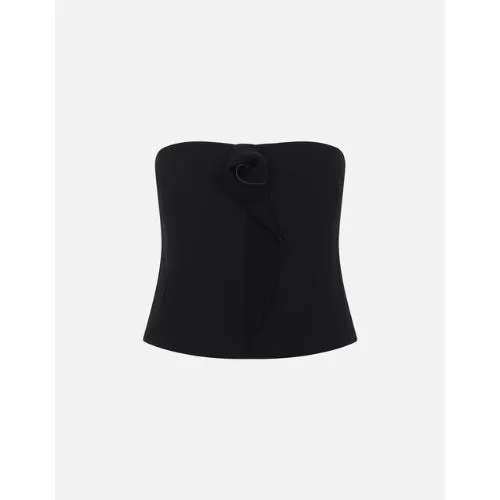 GIORGIO ARMANI ローズディテール付きシルクカディビスチェトップ