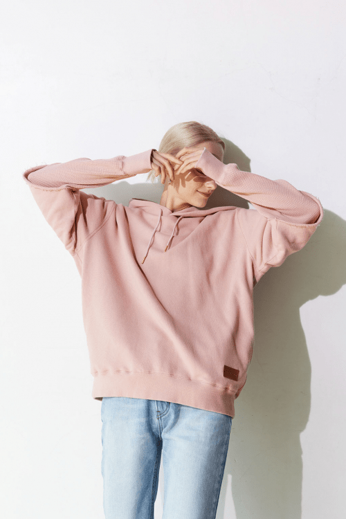ALEXIA STAM Oversized Layered Hoodie Pink